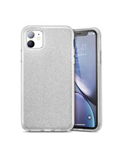 srebrna glitter maska