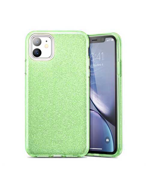 zelena glitter maska